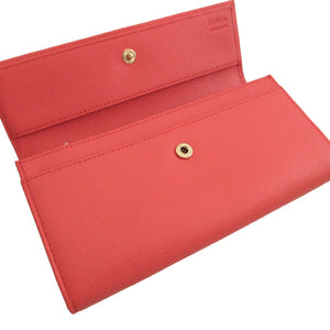 未使用 フルラ 733841 レザー ピンク 2つ折り長財布 財布 1870【中古】FURLA