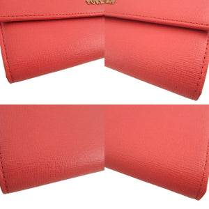 未使用 フルラ 733841 レザー ピンク 2つ折り長財布 財布 1870【中古】FURLA