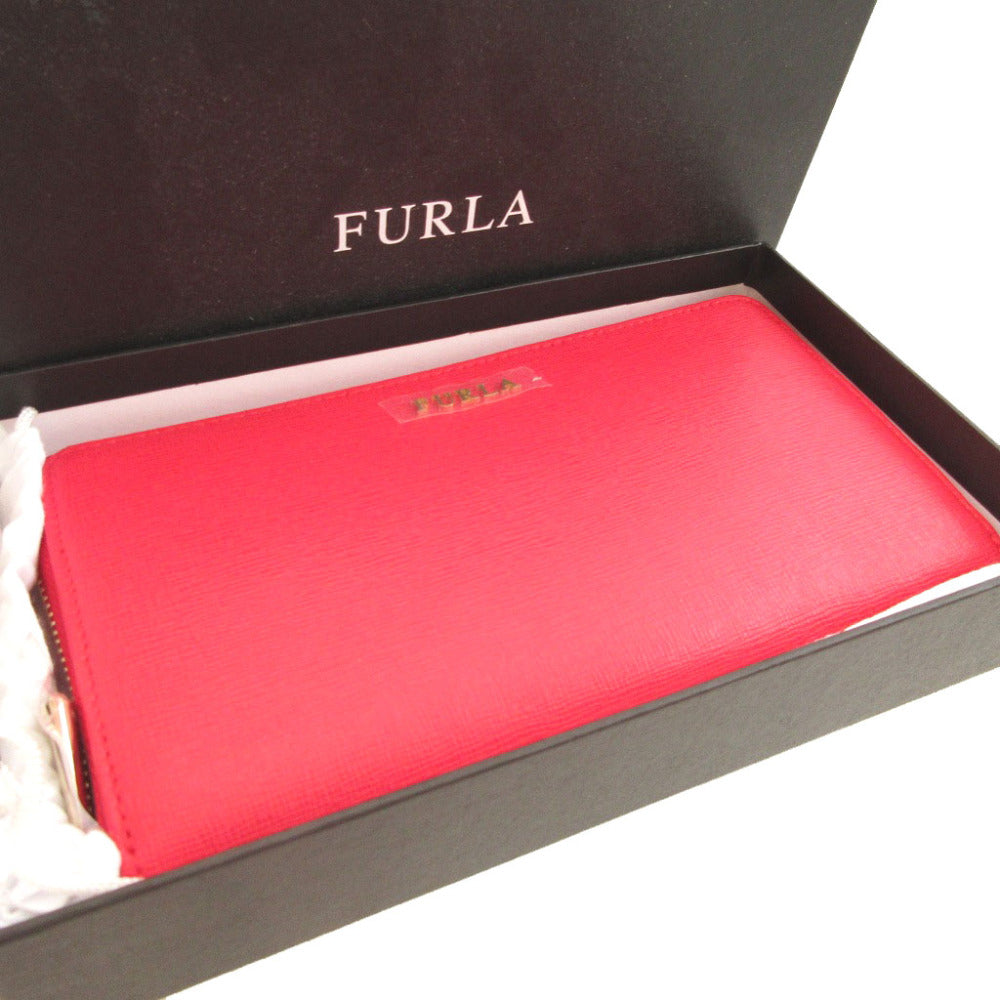 未使用 フルラ 733928 レザー レッド 赤 ラウンドファスナー長財布 財布 1872【中古】FURLA