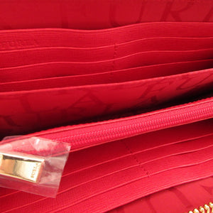 未使用 フルラ 733928 レザー レッド 赤 ラウンドファスナー長財布 財布 1872【中古】FURLA