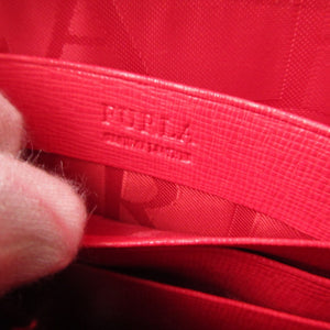 未使用 フルラ 733928 レザー レッド 赤 ラウンドファスナー長財布 財布 1872【中古】FURLA