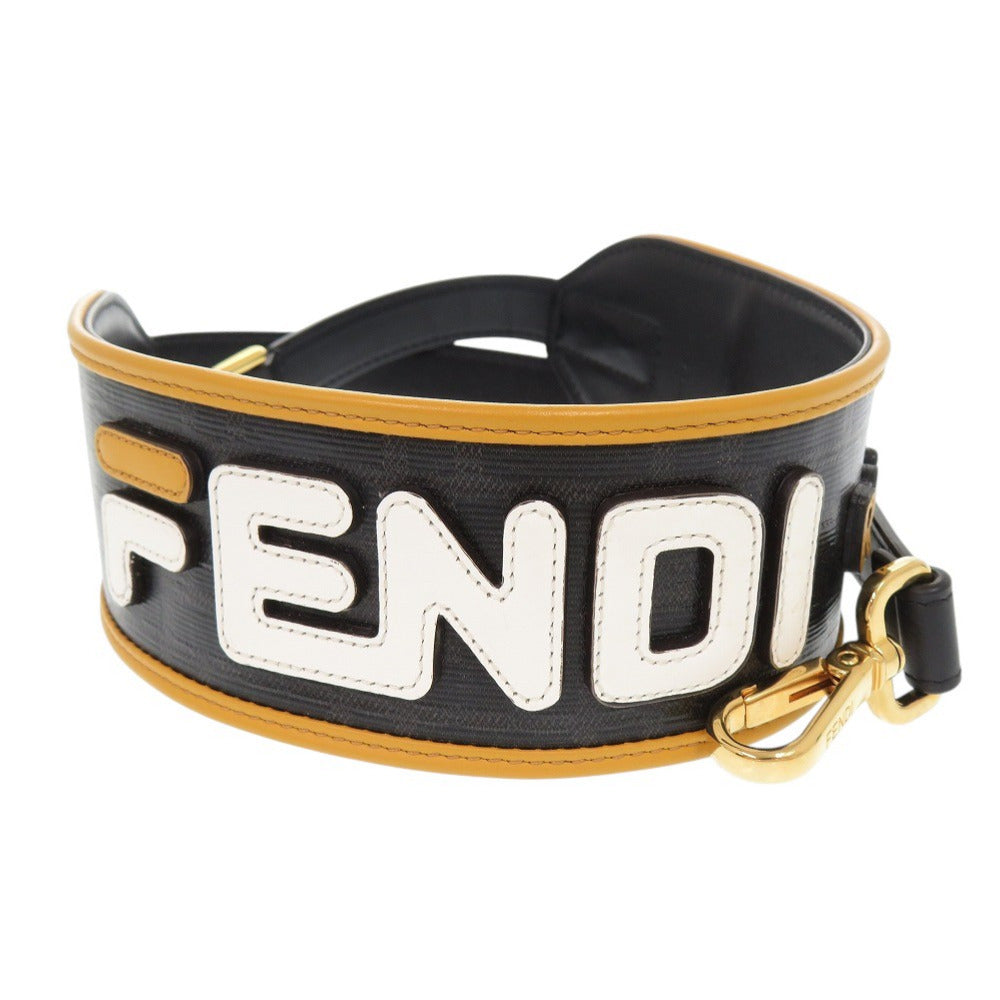 美品 フェンディ × FILA フィラ レザー ブラック ショルダーストラップ 黒 1900【中古】FENDI