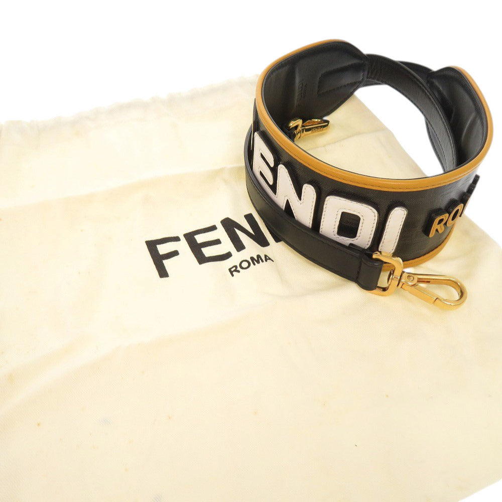 美品 フェンディ × FILA フィラ レザー ブラック ショルダーストラップ 黒 1900【中古】FENDI