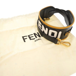 美品 フェンディ × FILA フィラ レザー ブラック ショルダーストラップ 黒 1900【中古】FENDI