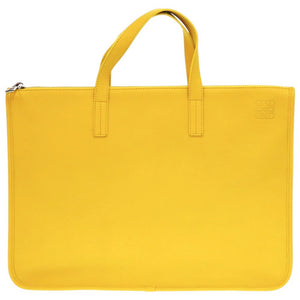 美品 ロエベ アナグラム A4 レザー イエロー 黄 ビジネスバッグ 1903【中古】LOEWE