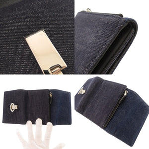 ブルガリ クリップ デニム ブルー 三つ折り財布 1905【中古】BVLGARI