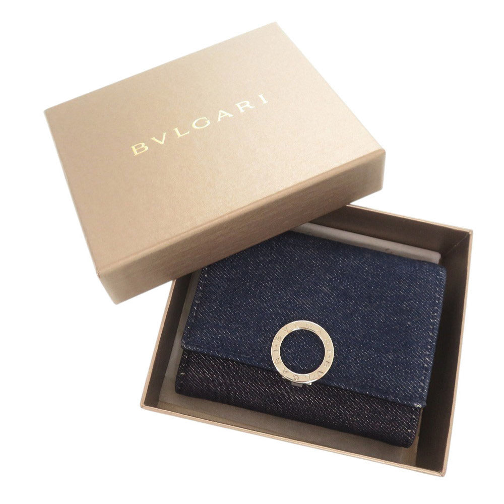 ブルガリ クリップ デニム ブルー 三つ折り財布 1905【中古】BVLGARI