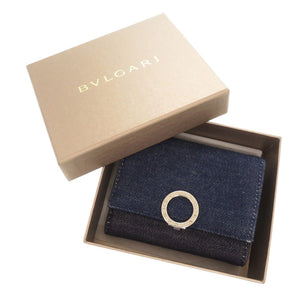 ブルガリ クリップ デニム ブルー 三つ折り財布 1905【中古】BVLGARI