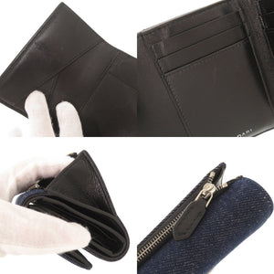 ブルガリ クリップ デニム ブルー 三つ折り財布 1905【中古】BVLGARI