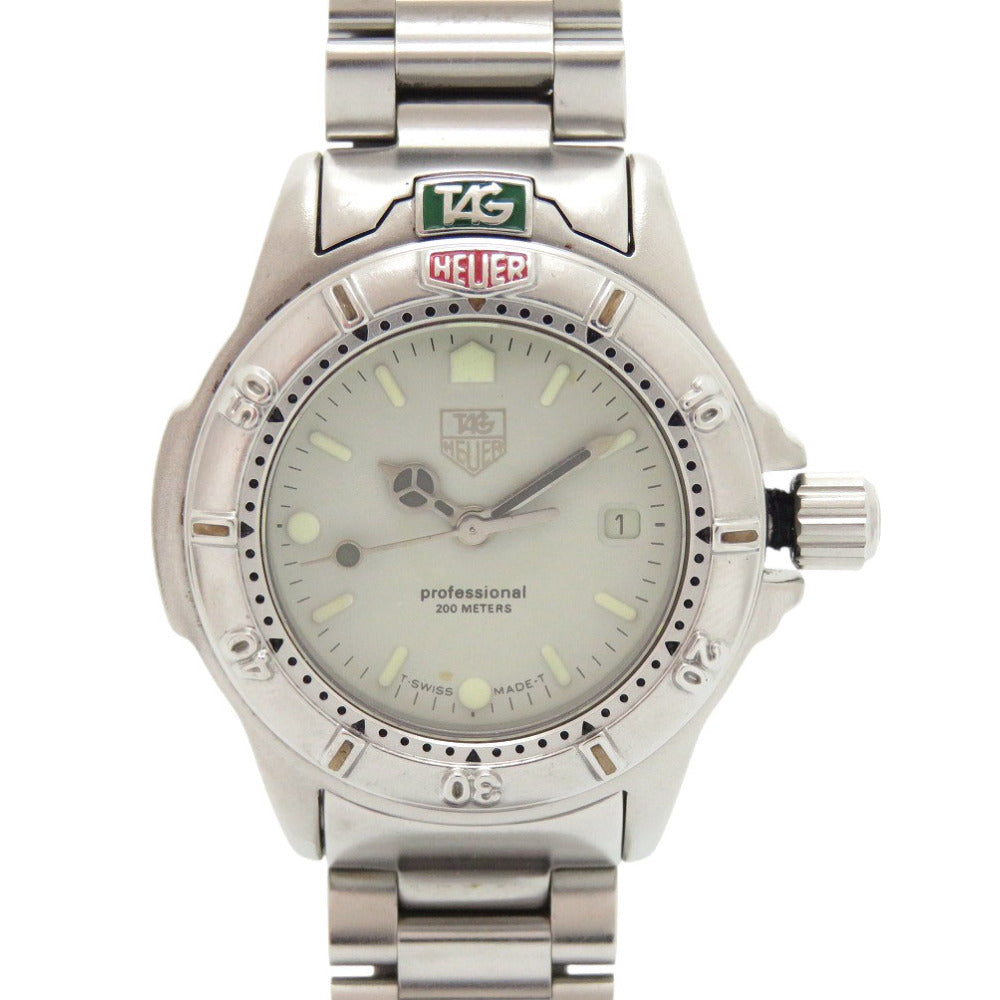 美品 タグホイヤー 999.708 プロフェッショナル200m SS クリーム シルバー クオーツ 腕時計 1909【中古】TAG HEUER