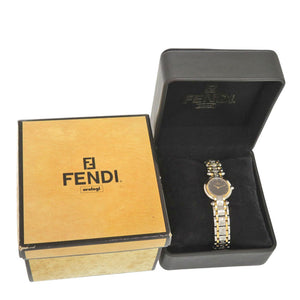 美品 フェンディ 760L SS ブラック ゴールド シルバー クオーツ 腕時計 黒文字盤 1916【中古】FENDI