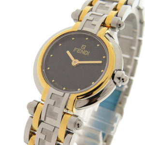 美品 フェンディ 760L SS ブラック ゴールド シルバー クオーツ 腕時計 黒文字盤 1916【中古】FENDI