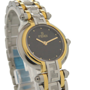 美品 フェンディ 760L SS ブラック ゴールド シルバー クオーツ 腕時計 黒文字盤 1916【中古】FENDI