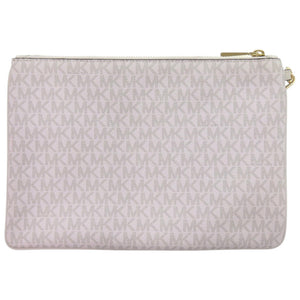 未使用品 マイケルコース MKシグネチャー ネオンストライプ 32T9LF9M3B PVC ホワイト 白 クラッチバッグ 1926【中古】Michael Kors