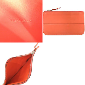 美品 エルメス ドゴン デュオ GM スイフト フラミンゴ T刻印 橙 長財布 1929【中古】HERMES