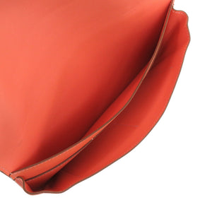 美品 エルメス ドゴン デュオ GM スイフト フラミンゴ T刻印 橙 長財布 1929【中古】HERMES