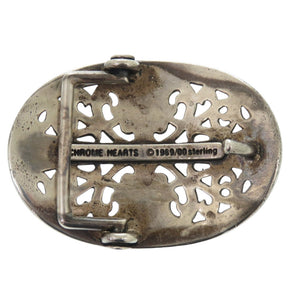 クロムハーツ 3点セット オーバルクロスバックル クラシックチェーン 2リンク BS フレアボール ベルトループ BUCKL OVAL1.5 CLIP CHAIN CLASSIC 2LINK BELT LOOP ベルト チャーム レザー ブラック 1934 【中古】 CHROME HEARTS メンズ