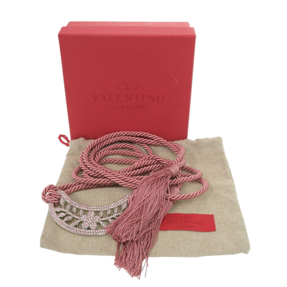 美品 ヴァレンティノ ガラヴァーニ ベルト メタル ラインストーン ピンク 1939【中古】Valentino Garavani