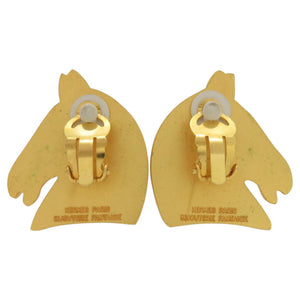 美品 エルメス シュバル ホース 馬 GP ゴールド 金 イヤリング 0002【中古】HERMES