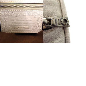 ハンティングワールド 071101 カーフ レザー アイボリー シルバー金具 白 ショルダーバッグ 0022【中古】HUNTING WORLD