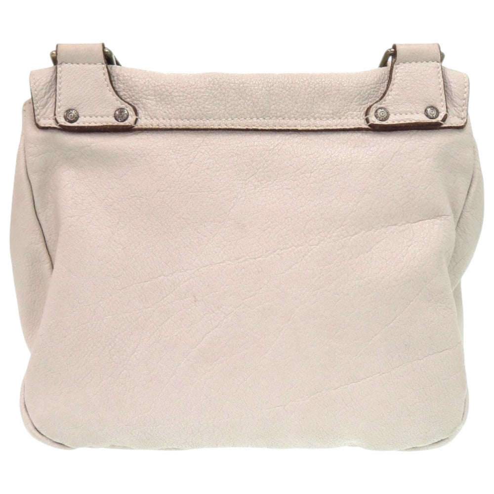 ハンティングワールド 071101 カーフ レザー アイボリー シルバー金具 白 ショルダーバッグ 0022【中古】HUNTING WORLD