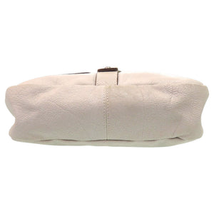 ハンティングワールド 071101 カーフ レザー アイボリー シルバー金具 白 ショルダーバッグ 0022【中古】HUNTING WORLD