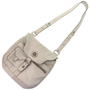 ハンティングワールド 071101 カーフ レザー アイボリー シルバー金具 白 ショルダーバッグ 0022【中古】HUNTING WORLD