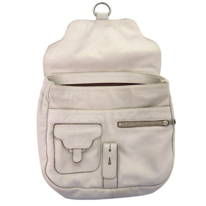 ハンティングワールド 071101 カーフ レザー アイボリー シルバー金具 白 ショルダーバッグ 0022【中古】HUNTING WORLD