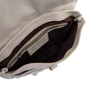 ハンティングワールド 071101 カーフ レザー アイボリー シルバー金具 白 ショルダーバッグ 0022【中古】HUNTING WORLD