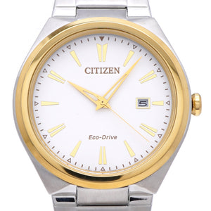 美品 シチズン エコドライブ ソーラー電波 J810-S090687 腕時計 SS シルバー/ゴールド 0031【中古】CITIZEN メンズ