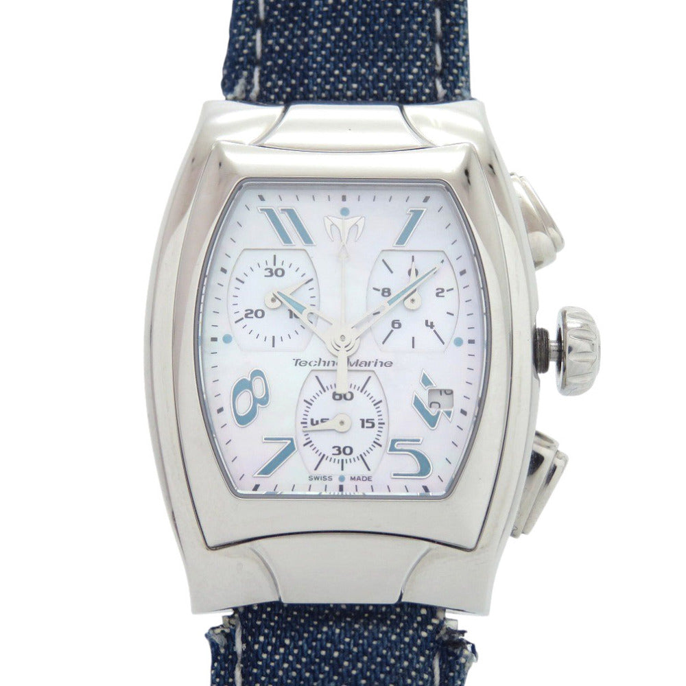新品同様 テクノマリーン SS ホワイト デニム クオーツ 腕時計 0036【中古】Techno Marine