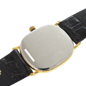 新品同様 ロンジン 1Pダイヤ 手巻き SS レザー ゴールド ブラック 腕時計 0037【中古】LONGINES