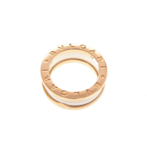 美品 ブルガリ B-ZERO1 K18PG 750PG ホワイトセラミック #49 ピングゴールド リング 指輪 ジュエリー 0039【中古】BVLGARI