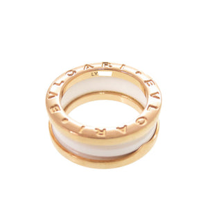 美品 ブルガリ B-ZERO1 K18PG 750PG ホワイトセラミック #49 ピングゴールド リング 指輪 ジュエリー 0039【中古】BVLGARI