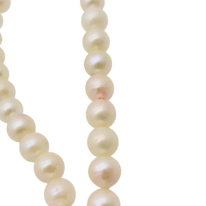7mm - 8mm パール ロング ネックレス 真珠 シルバー パールホワイト 0040【中古】レディース