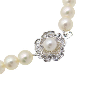 美品 パール 7-7.5mm ネックレス ネックレス 真珠 シルバー 0041【中古】 レディース