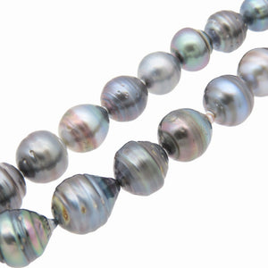 美品 11~16mm タヒチ バロックパール ピーコック ネックレス ネックレス パール/K14ホワイトゴールド ブラック 0042【中古】黒蝶真珠 ジュエリー