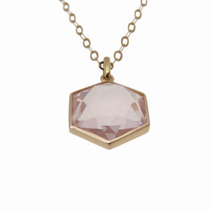 新品同様 天然ローズクォーツ 11.0ct K18PG 4.7g ネックレス ピンクゴールド アクセサリー 0043【中古】レディース