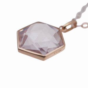 新品同様 天然ローズクォーツ 11.0ct K18PG 4.7g ネックレス ピンクゴールド アクセサリー 0043【中古】レディース