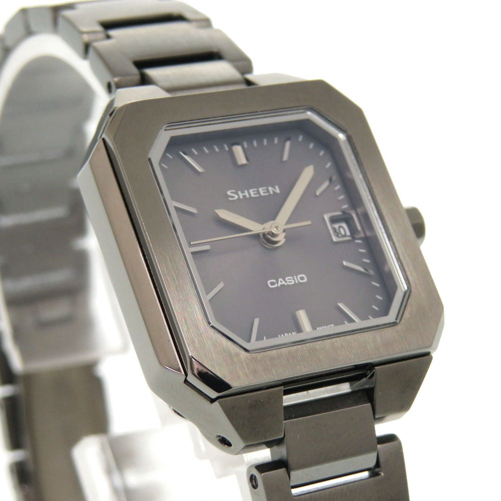 新品同様 カシオ SHEEN ソーラーサファイアモデル SHS-4528BJ-8AJF シーン SS グレー 腕時計 0045【中古】CASIO