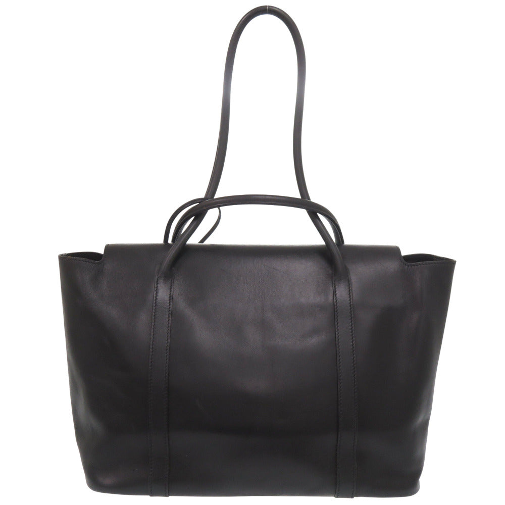 エルメス イニシャルバッグ マルジェラ期 エバーカーフ ブラック □F刻印 トートバッグ 黒 0050 【中古】 HERMES エヴァーカーフ ハンドバッグ