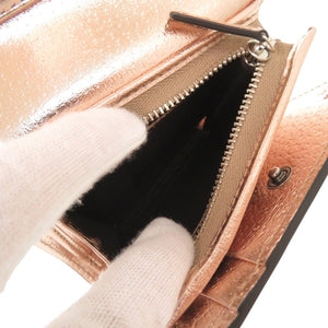 新品同様 グッチ ディオニュソス 627073 レザー ピンクゴールド 三つ折り財布 0067【中古】GUCCI