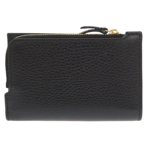 美品 グッチ GGマーモント ダブルG 546588 レザー ブラック 二つ折り財布 黒 0069【中古】GUCCI