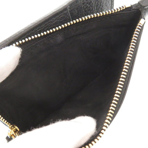 美品 グッチ GGマーモント ダブルG 546588 レザー ブラック 二つ折り財布 黒 0069【中古】GUCCI