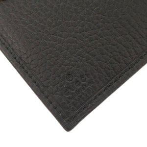 美品 グッチ GGマーモント ダブルG 546588 レザー ブラック 二つ折り財布 黒 0069【中古】GUCCI