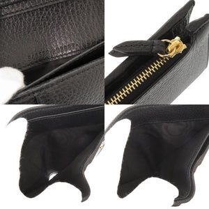 美品 グッチ GGマーモント ダブルG 546588 レザー ブラック 二つ折り財布 黒 0069【中古】GUCCI