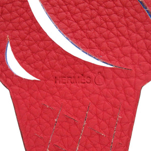 新品同様 エルメス プティアッシュ アイスクリーム レザー レッド 青赤 キーホルダー 0070【中古】HERMES