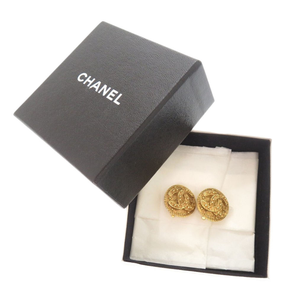 美品 シャネル ココマーク メタル ゴールド イヤリング 0079【中古】CHANEL