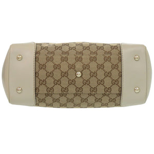 美品 グッチ シェリーライン 257061 GGキャンバス ベージュ トートバッグ 0087【中古】GUCCI