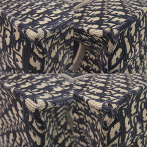 美品 クリスチャンディオール ブックトート ラージ オブリーク M1286ZRITX キャンバス ネイビー トートバッグ 0095【中古】Christian Dior